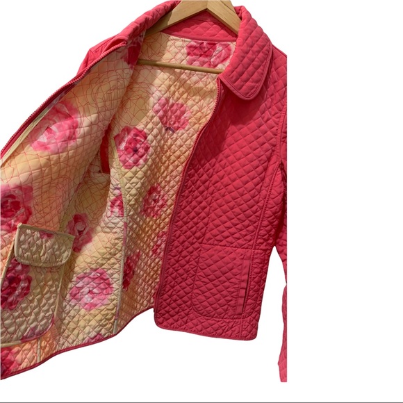ESPRIT QUILTED Y2K PINK REVERSIBLE FLORAL FULL ZIP LS JACKET SIZE LARGE NWOT - Picture 9 of 16